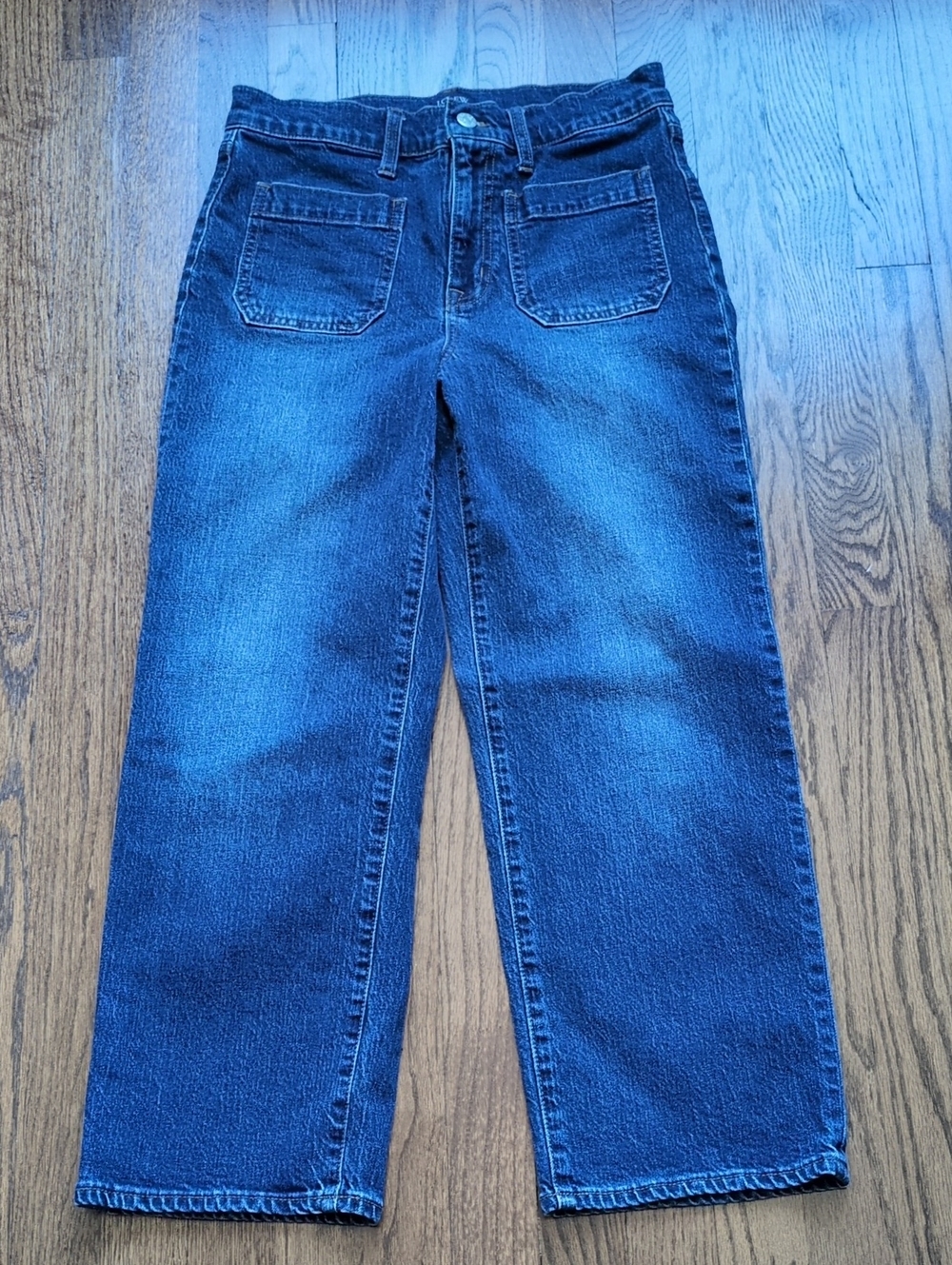 J. Crew High-Rise Slim Wide Leg Cropped Denim Jeans